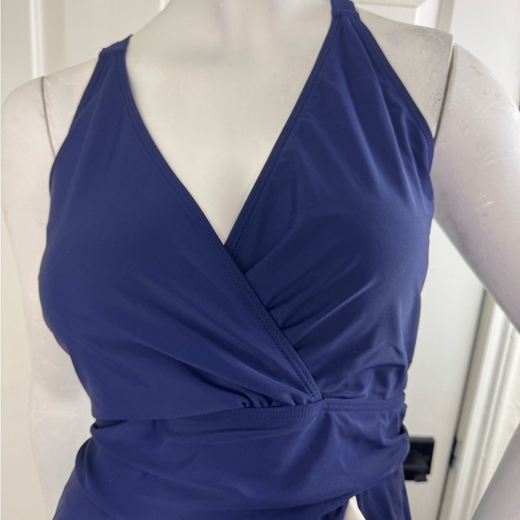 BLOOMCHIC Plain Ties Wrap Flutters Swim Dress Size 18-20. - Picture 5 of 17